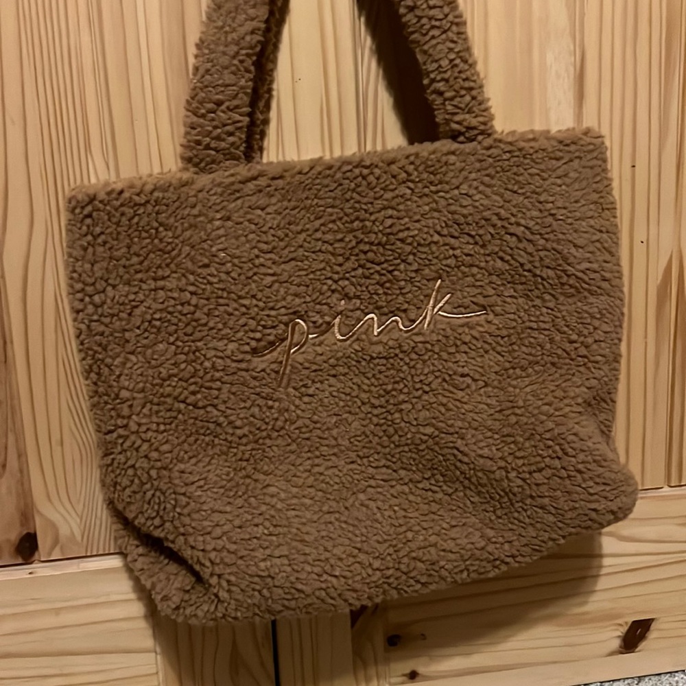 Victoria secret PINK  brown fuzzy bag